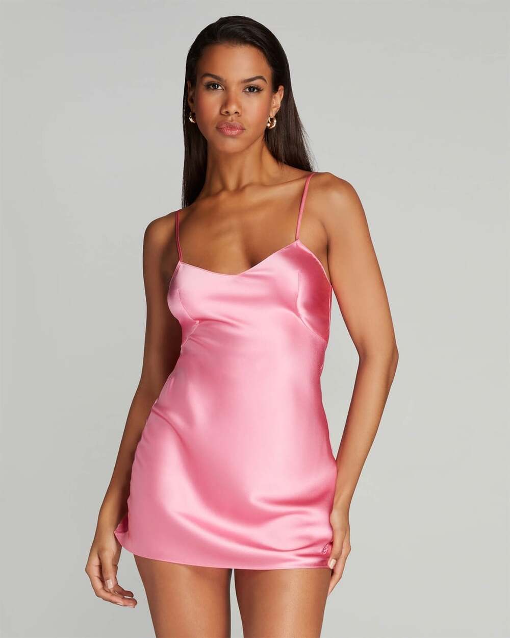 Agent Provocateur Arlette Pink Silk Short Slip UK12 Large NWT $275